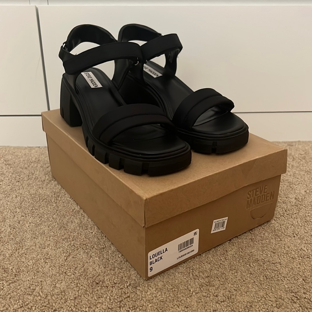 Steve Madden Louella Sandals - Black Size 9